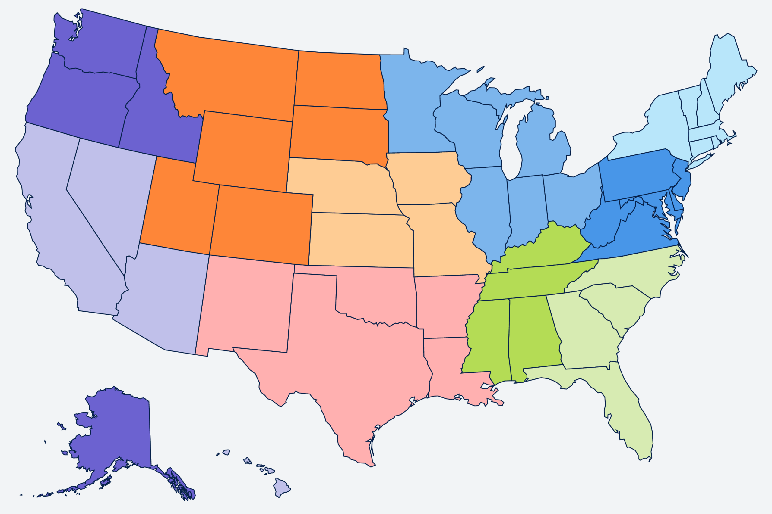 USA map of dementia rates