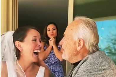Bride with father who has dementia
